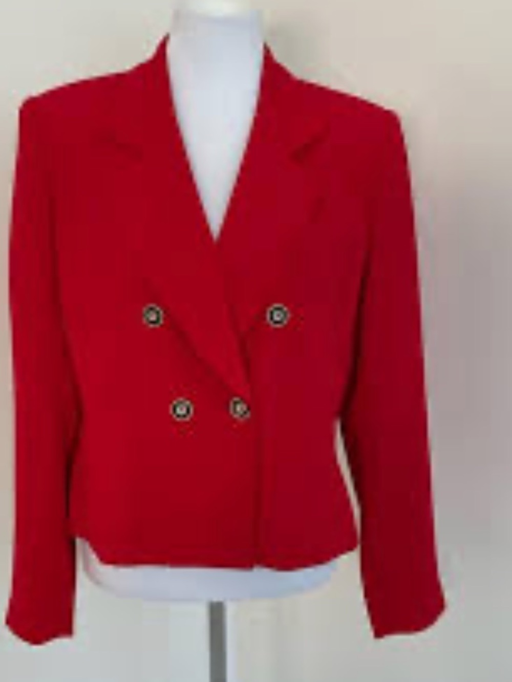 Le Suit Women's Vibrant Red Double-Breasted Blazer